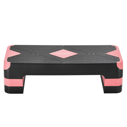 VEVOR Aerobic Exercise Step Platform Adjustable Workout Stepper 4 Riser Red