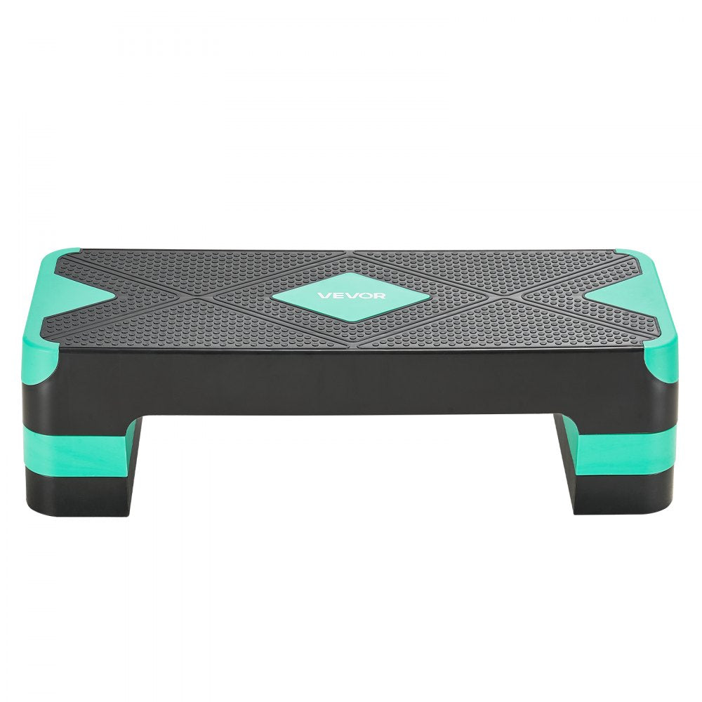 VEVOR Aerobic Exercise Step Platform Adjustable Workout Stepper 4 Riser Green