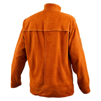 VEVOR Flame-Resistant Welding Jacket Heavy Duty Leather Welding Jacket XL Size