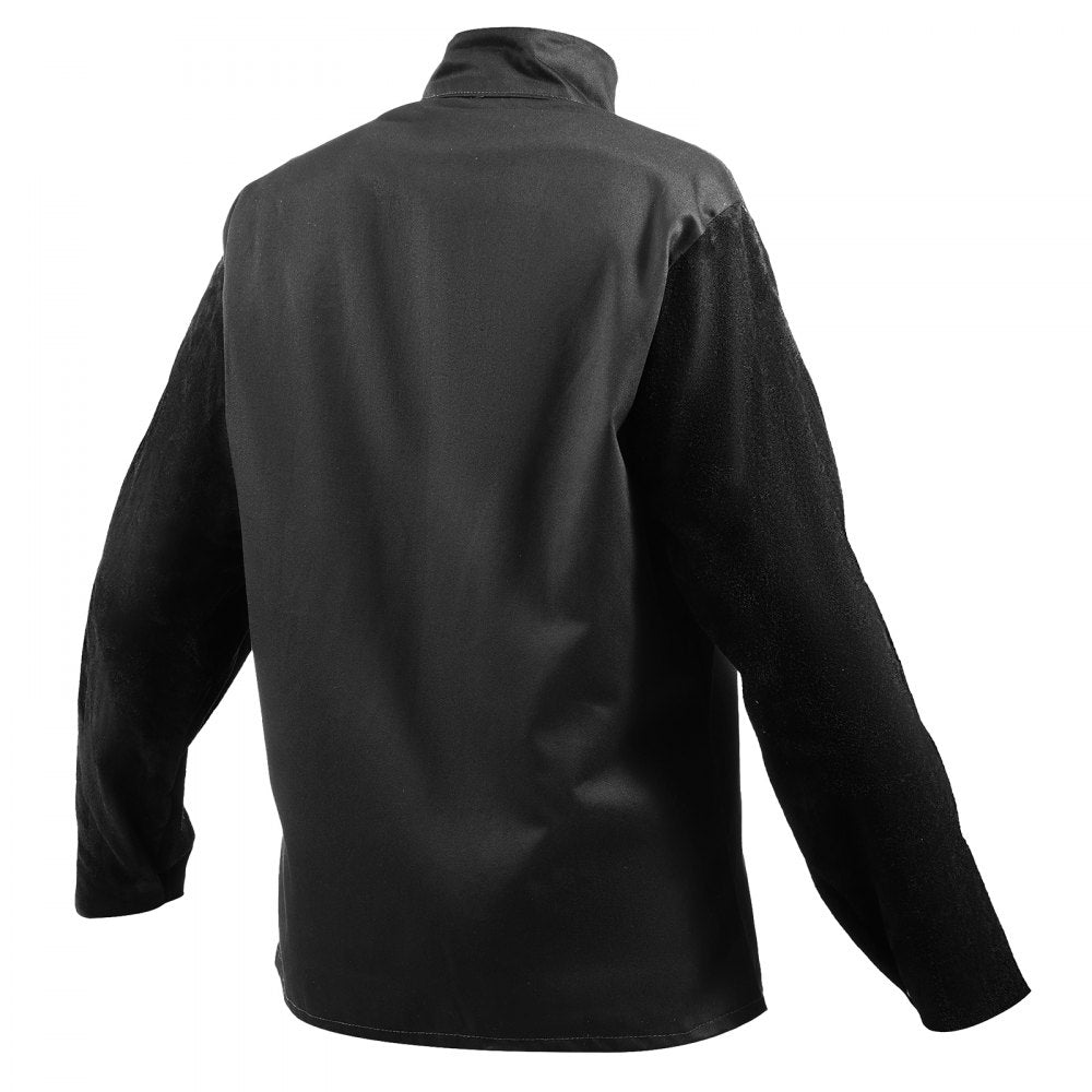 VEVOR FR Welding Jacket XXL Size Heavy Duty Cowhide Leather & 9oz FR Cotton