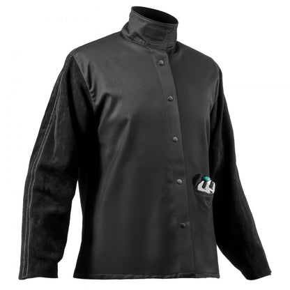 VEVOR FR Welding Jacket XL Size Heavy Duty Cowhide Leather & 9oz FR Cotton