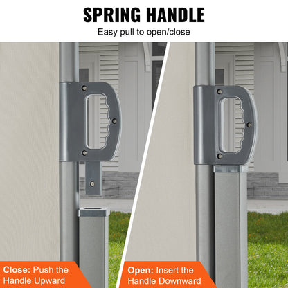 Retractable Outdoor Privacy Screen, Beige, 1.8x3m, UV Protection, Easy Install