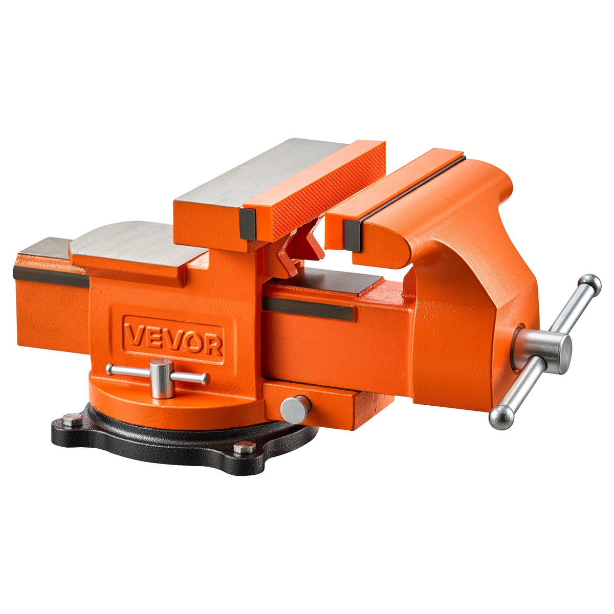 Heavy Duty Bench Vise, 203 mm Jaw Width, Multi-Purpose Ductile Iron Bench Vise with Anvil, 360-Degree Locking Swivel Base, 75 mm Throat Depth, 203 mm Max Jaw Opening, for Drilling, Pipe Cutting