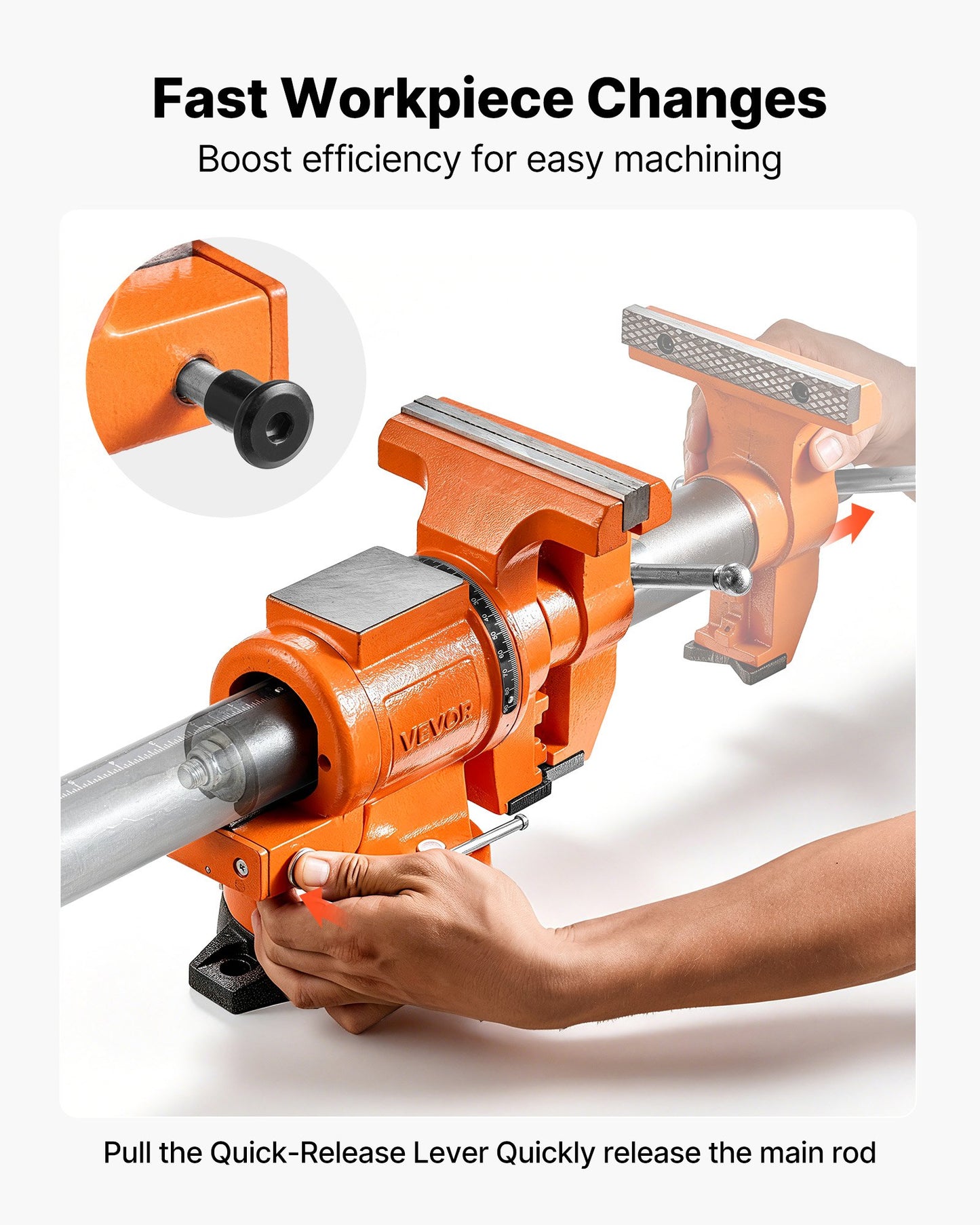 Heavy Duty Bench Vise, 150 mm Jaw Width, Double Swivel Rotating Multi-Purpose Bench Vise, with 360° Locking Swivel Base Head, 71 mm Throat Depth, 155mm Max Jaw Opening, for Drilling Pipe Cutting