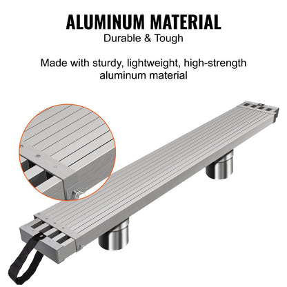 Telescoping Aluminum Scaffold Plank, 1.8-2.7m, 227kg Capacity, 317mm Width