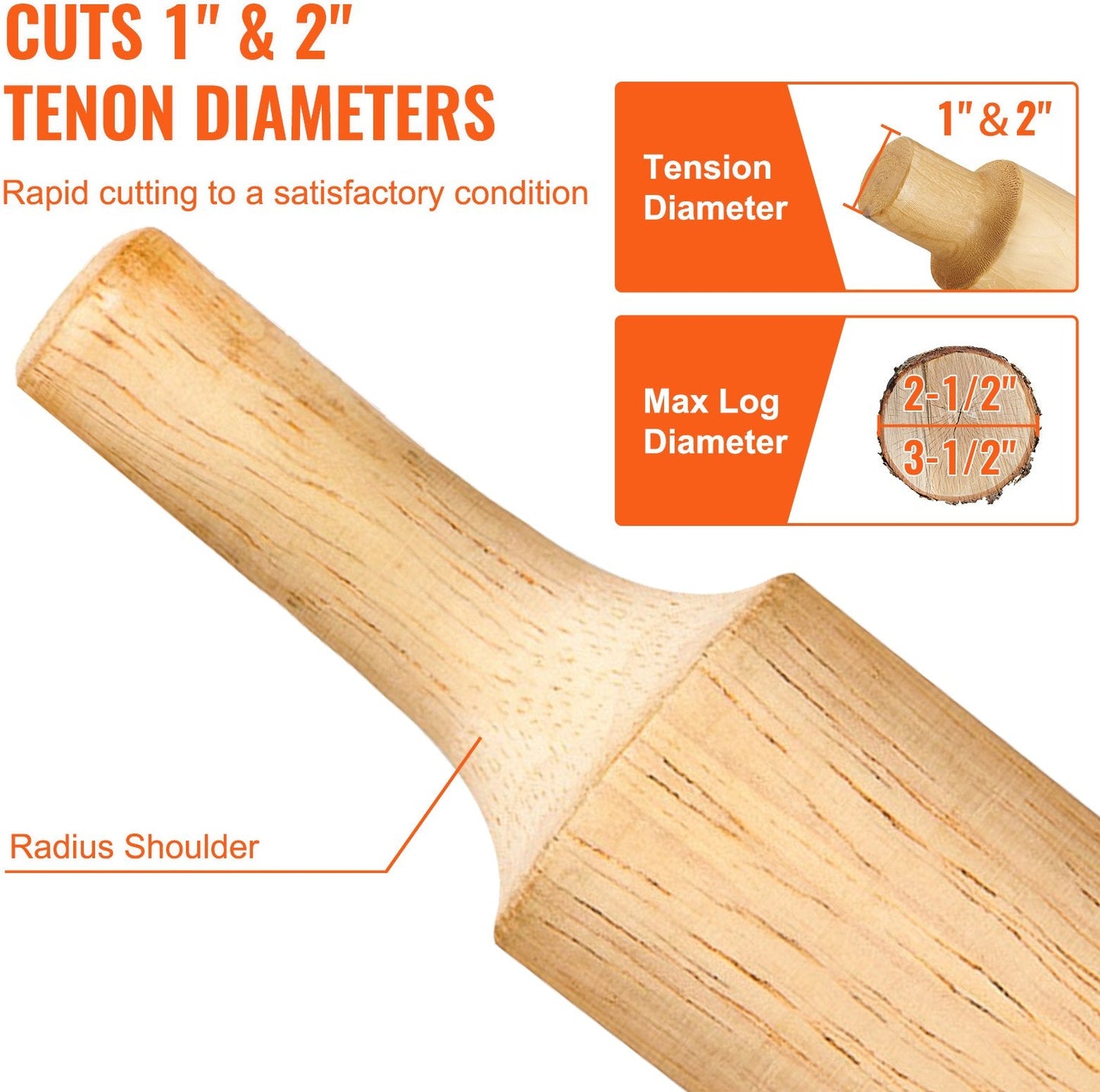 Dual Blade Tenon Cutter Kit, 25.4mm & 50.8mm, for DIY Log Furniture Projects