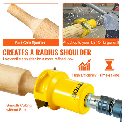 VEVOR Tenon Cutter, 1\"/25.4mm & 2\"/50.8mm Diameter, with Dual Curved Blades &