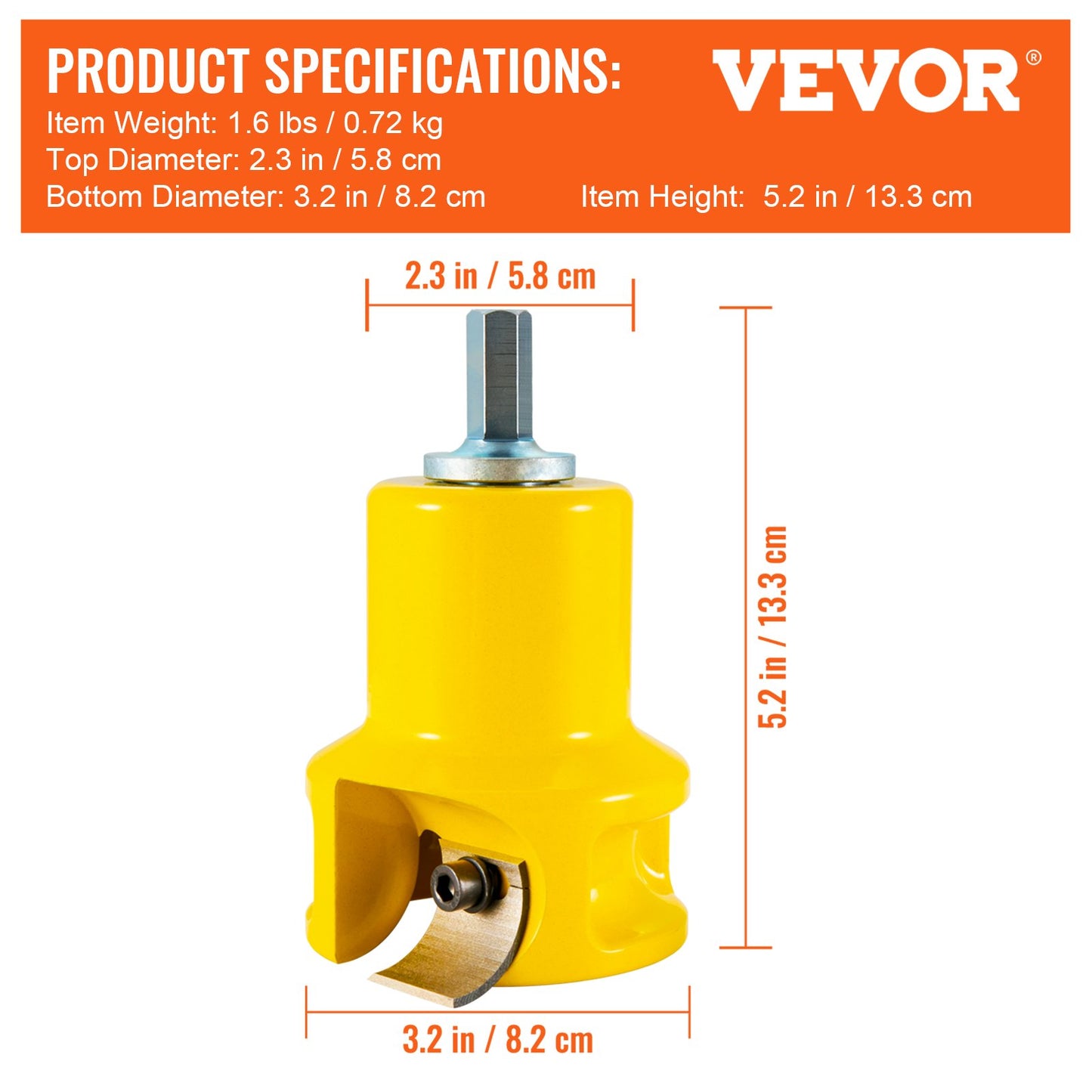 VEVOR Tenon Cutter Log Furniture Kit 1.5"/38mm w/4 Blades Commercial Woodworking