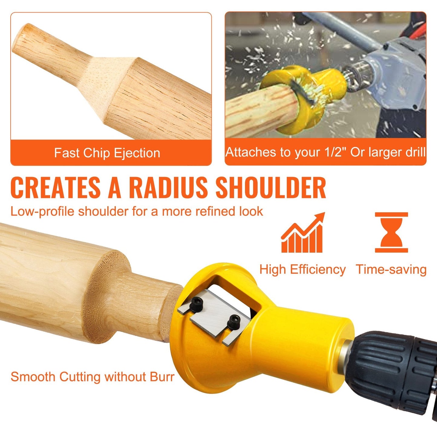 Log Furniture Tenon Cutter Kit, 38mm, 4 Blades, for Beginners