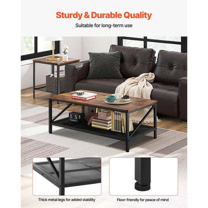 3 Pieces Living Room Table Sets 105 cm Coffee Table with 2 End Tables