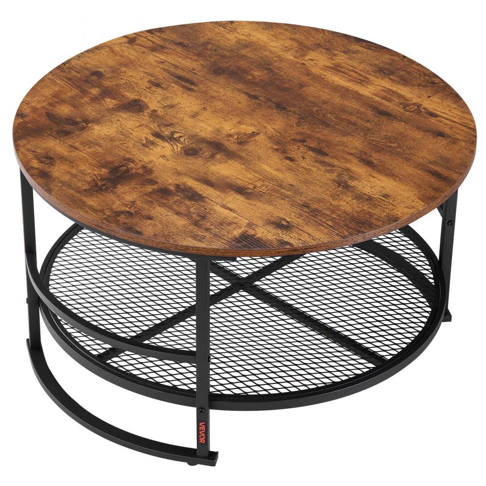 3 Pieces Round Coffee Table Set 80 cm with 2 End Tables for Living Room
