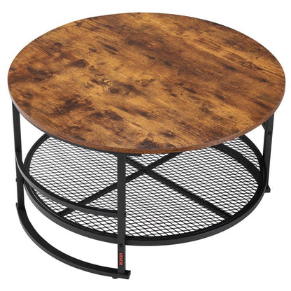 3 Pieces Round Coffee Table Set 80 cm with 2 End Tables for Living Room