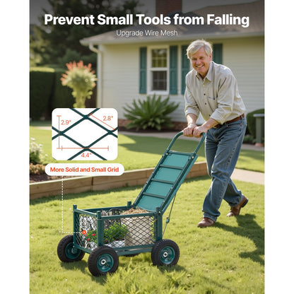Rolling Garden Seat with Wheels 181kg Heavy Duty Garden Cart with Storage