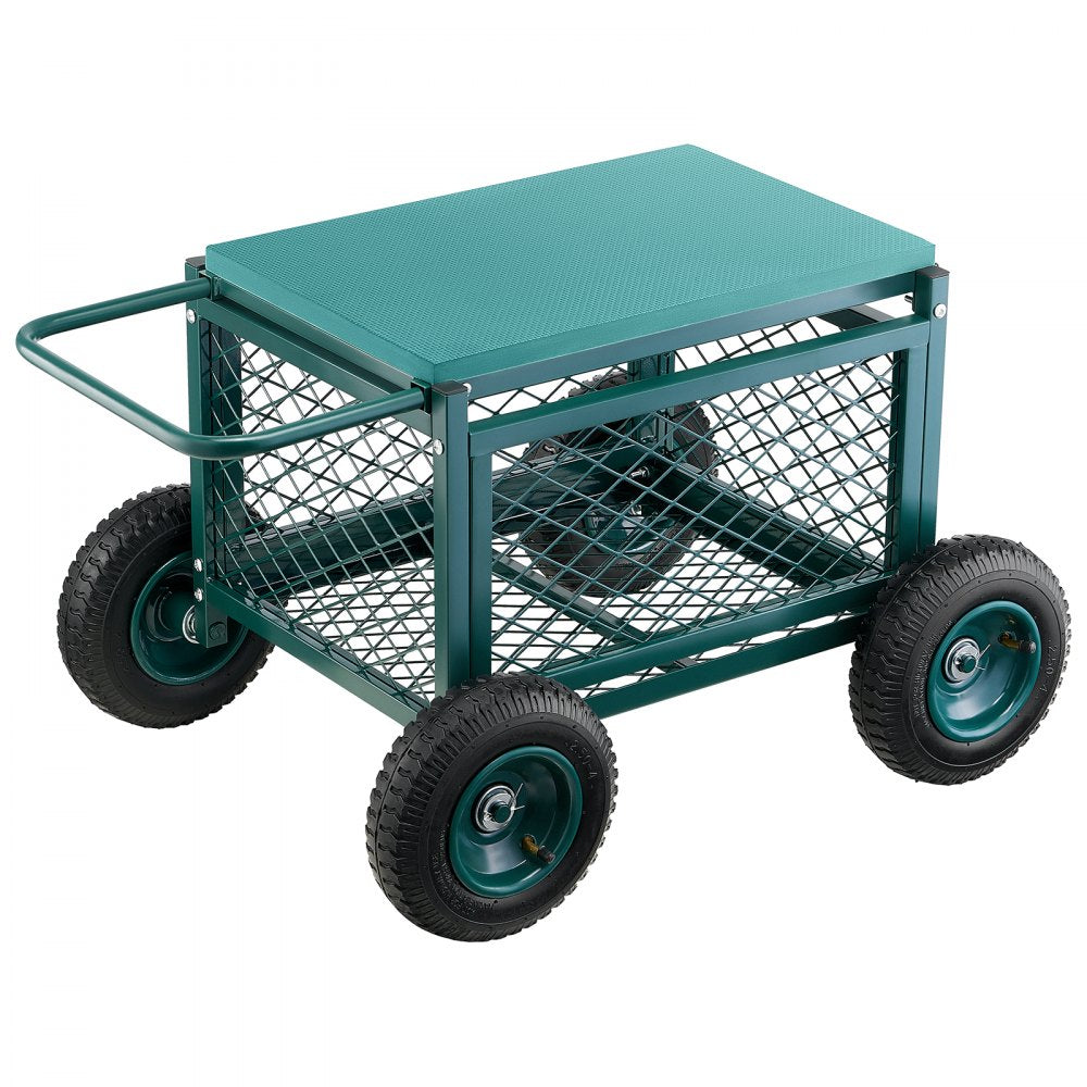 Rolling Garden Seat with Wheels 181kg Heavy Duty Garden Cart with Storage