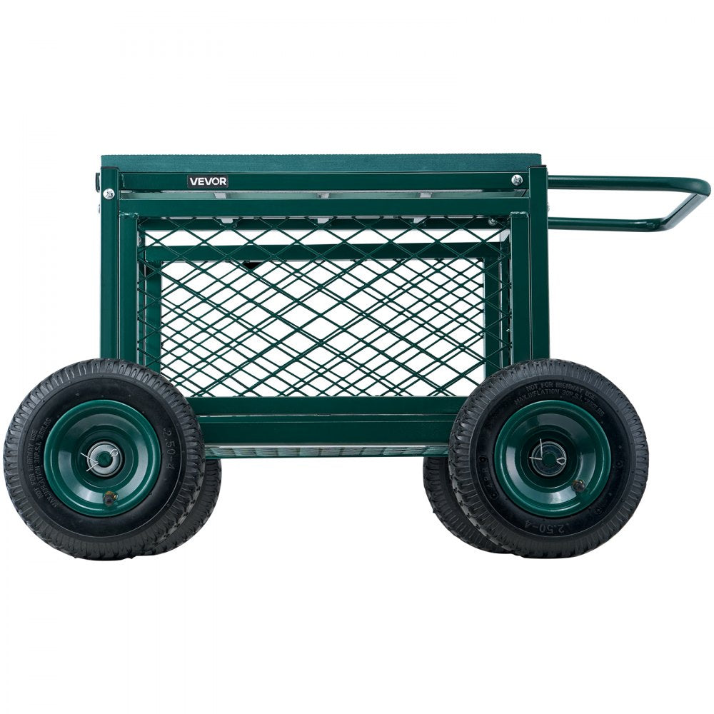 Rolling Garden Seat with Wheels 181kg Heavy Duty Garden Cart with Storage