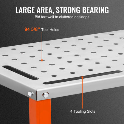 VEVOR 36" x 18" Welding Table, 1200lbs Load Capacity Steel Welding Workbench Table