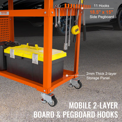 VEVOR Welding Table 36'' x 24'', 600lbs Load Capacity Steel Welding Workbench Table