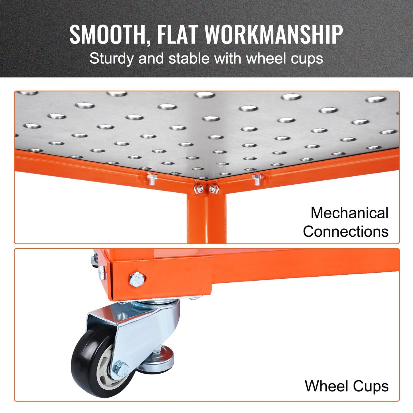 Portable Steel Welding Workbench with Storage & Hooks, 91.4 x 61 cm, 272 kg Capacity
