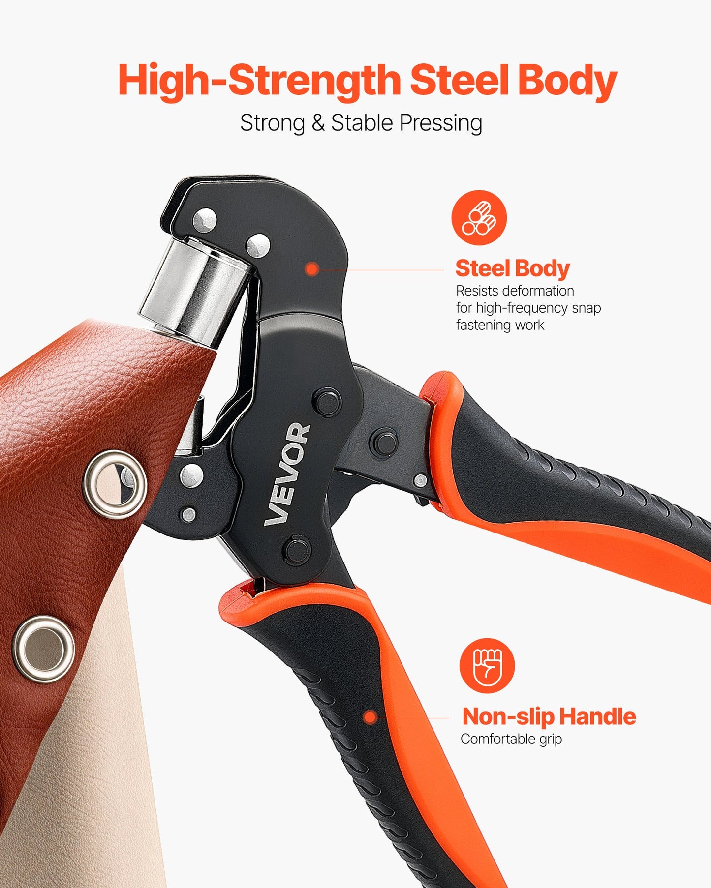 Grommet Tool Kit 8 mm 10 mm 12 mm 900 PCS Grommets Eyelet Tool Kit, with Eyelets and Washers, Manual Grommet Press Pliers, Hole Punch Tools, Blocks, for Leather, Tarps, Shoes, Crafts, Fabric