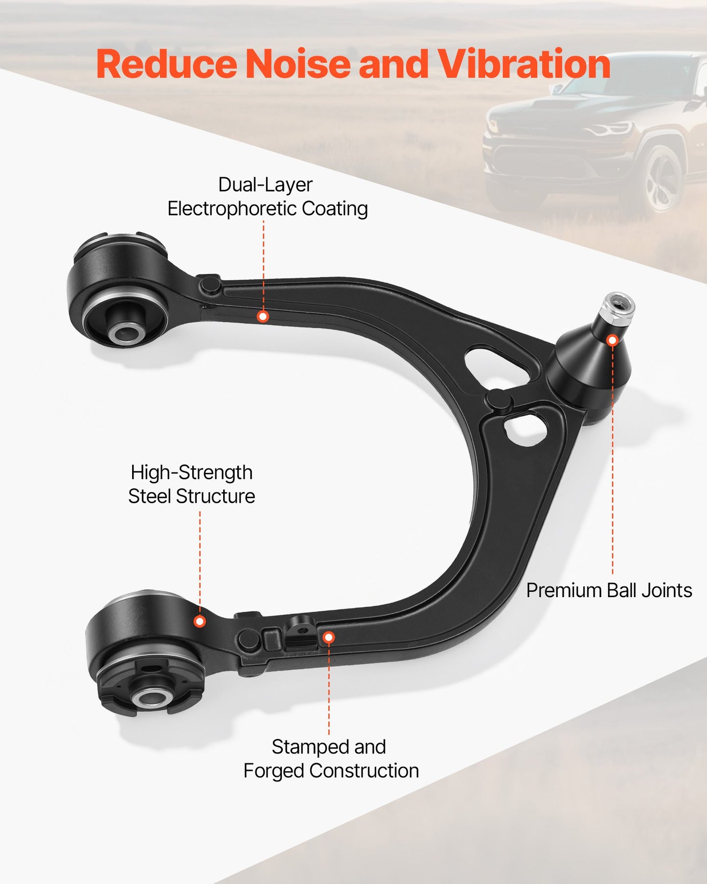 Left Right Front Upper & Lower Control Arms Kit, OEM Suspension Kit Compatible with 2011-2017 Chrysler 300 RWD, 2011-2017 Dodge Challenger RWD, 2011-2014 Dodge Charger RWD (14PCS)