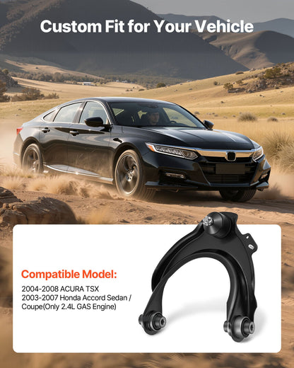Front Upper Lower Control Arms, OEM Suspension Kit Compatible with 2004-2008 ACURA TSX, 2003-2007 Honda Accord Sedan/Coupe (2.4L Gas Engine Only) - 12PCS