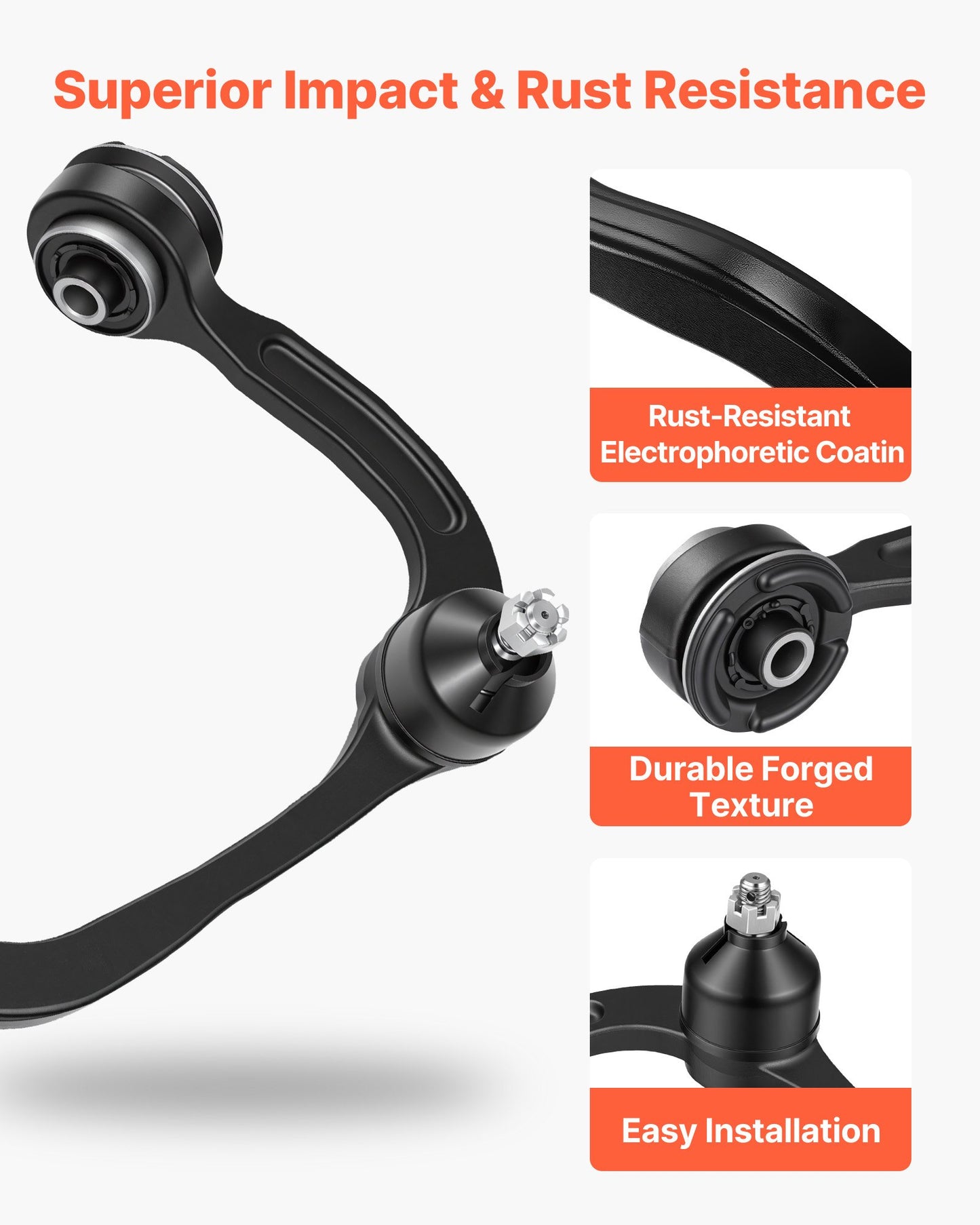Front Upper Control Arms with Ball Joints, OEM Suspension Kit Compatible with 2004-2024 Ford F150, 2007-2015 Ford Expedition, 2007-2015 Lincoln Navigator, 2006-2008 Lincoln Mark LT (2PCS)