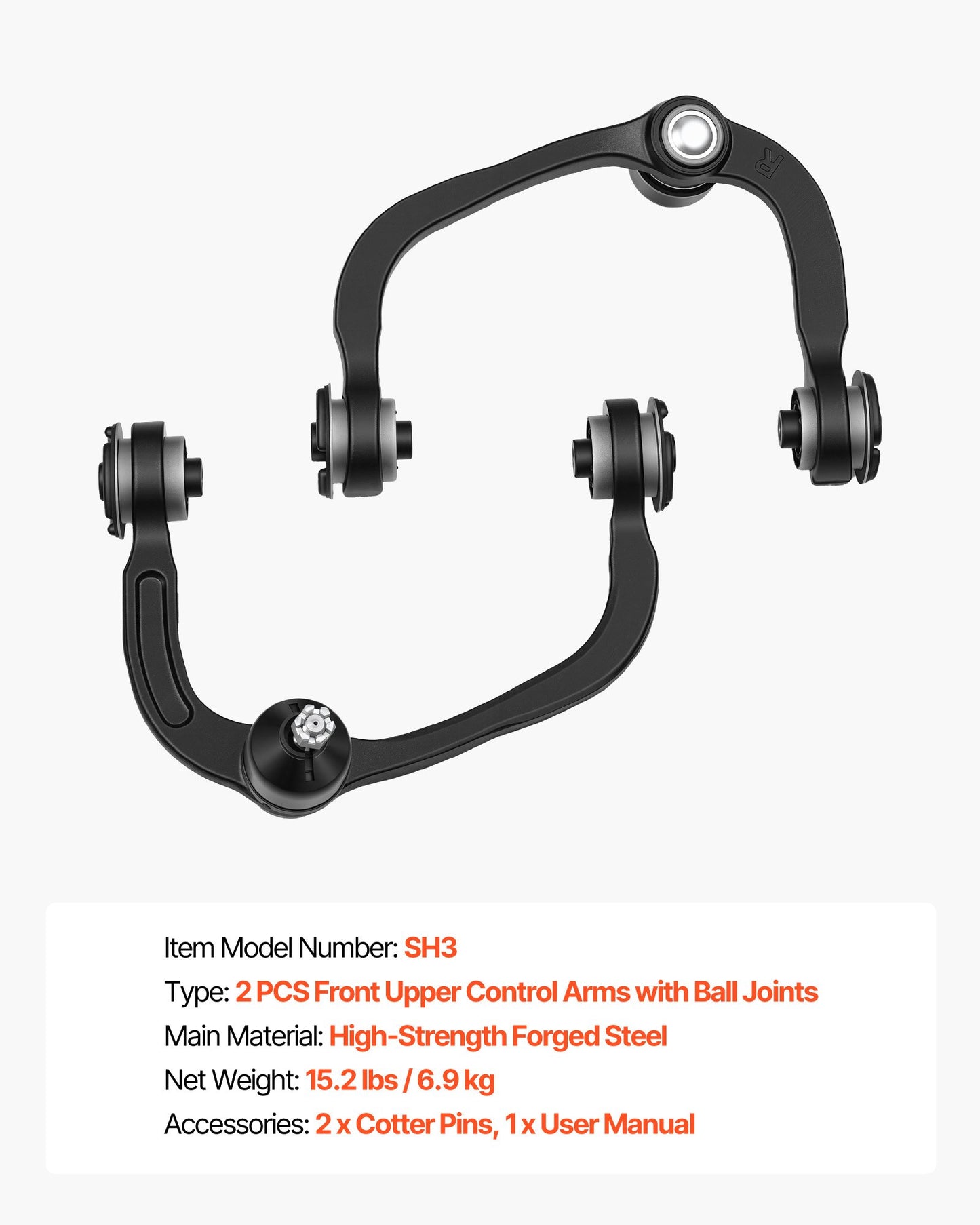 Front Upper Control Arms with Ball Joints, OEM Suspension Kit Compatible with 2004-2024 Ford F150, 2007-2015 Ford Expedition, 2007-2015 Lincoln Navigator, 2006-2008 Lincoln Mark LT (2PCS)