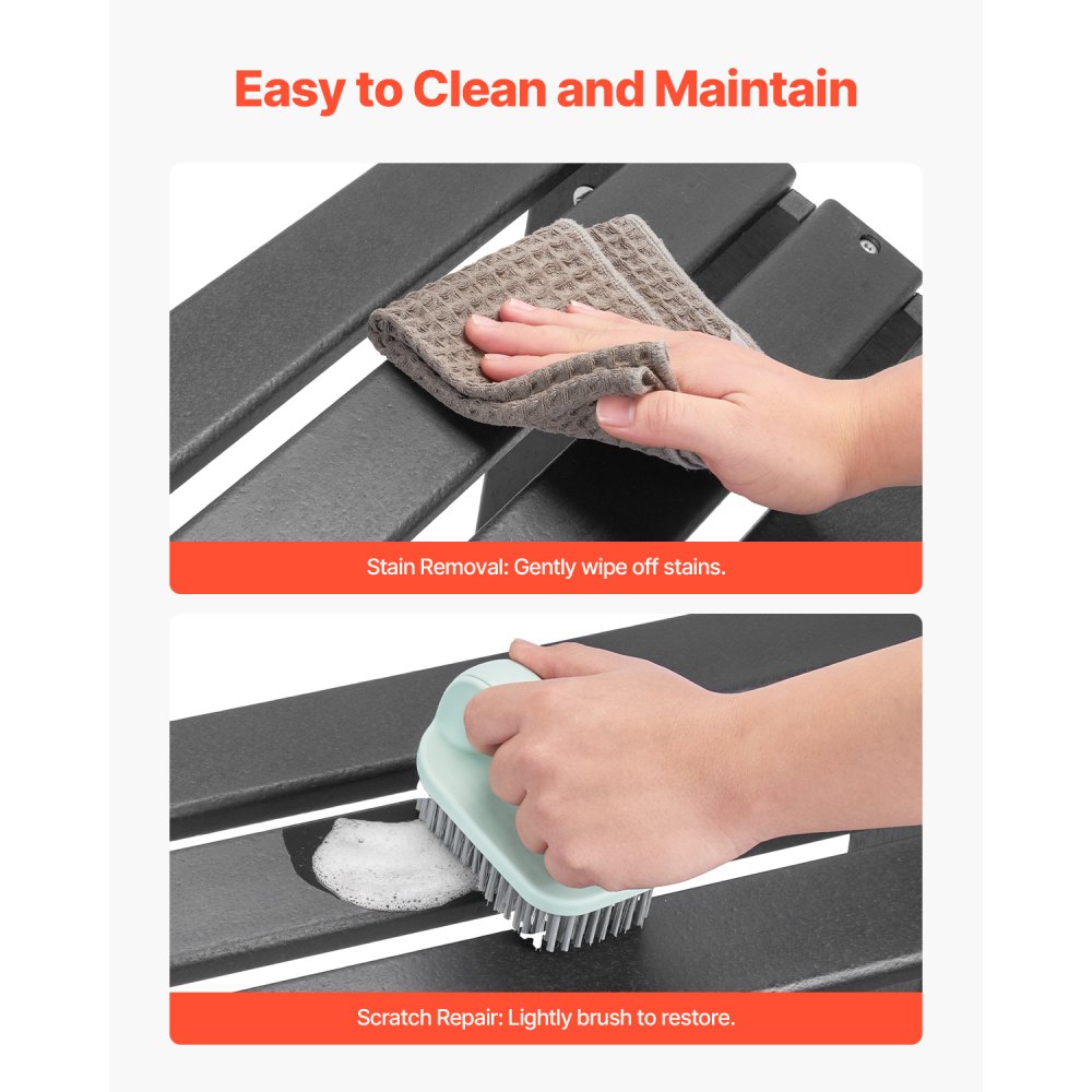 Adirondack Ottoman 47.5L x 50W x 33H cm HDPE Folding Footrest Black