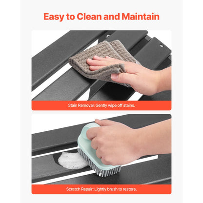 Adirondack Ottoman 47.5L x 50W x 33H cm HDPE Folding Footrest Black