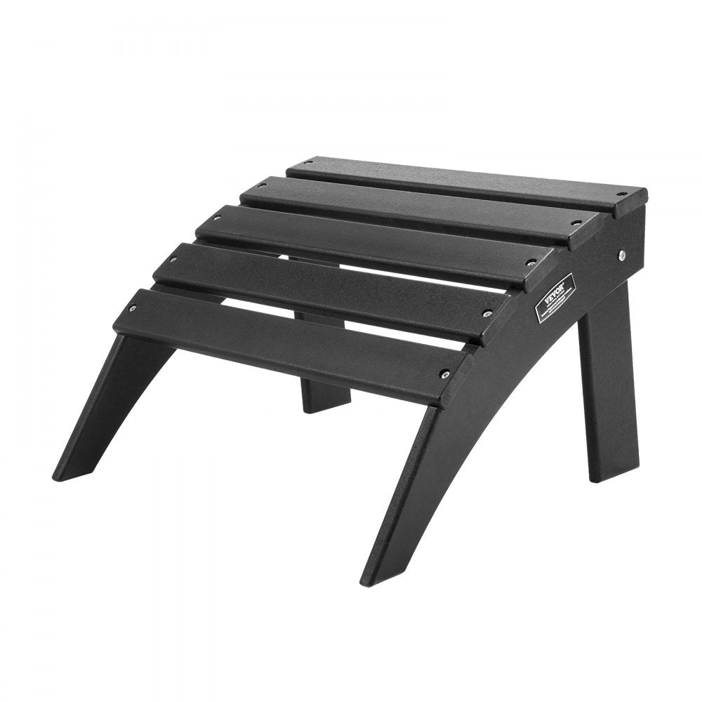 Adirondack Ottoman 47.5L x 50W x 33H cm HDPE Folding Footrest Black