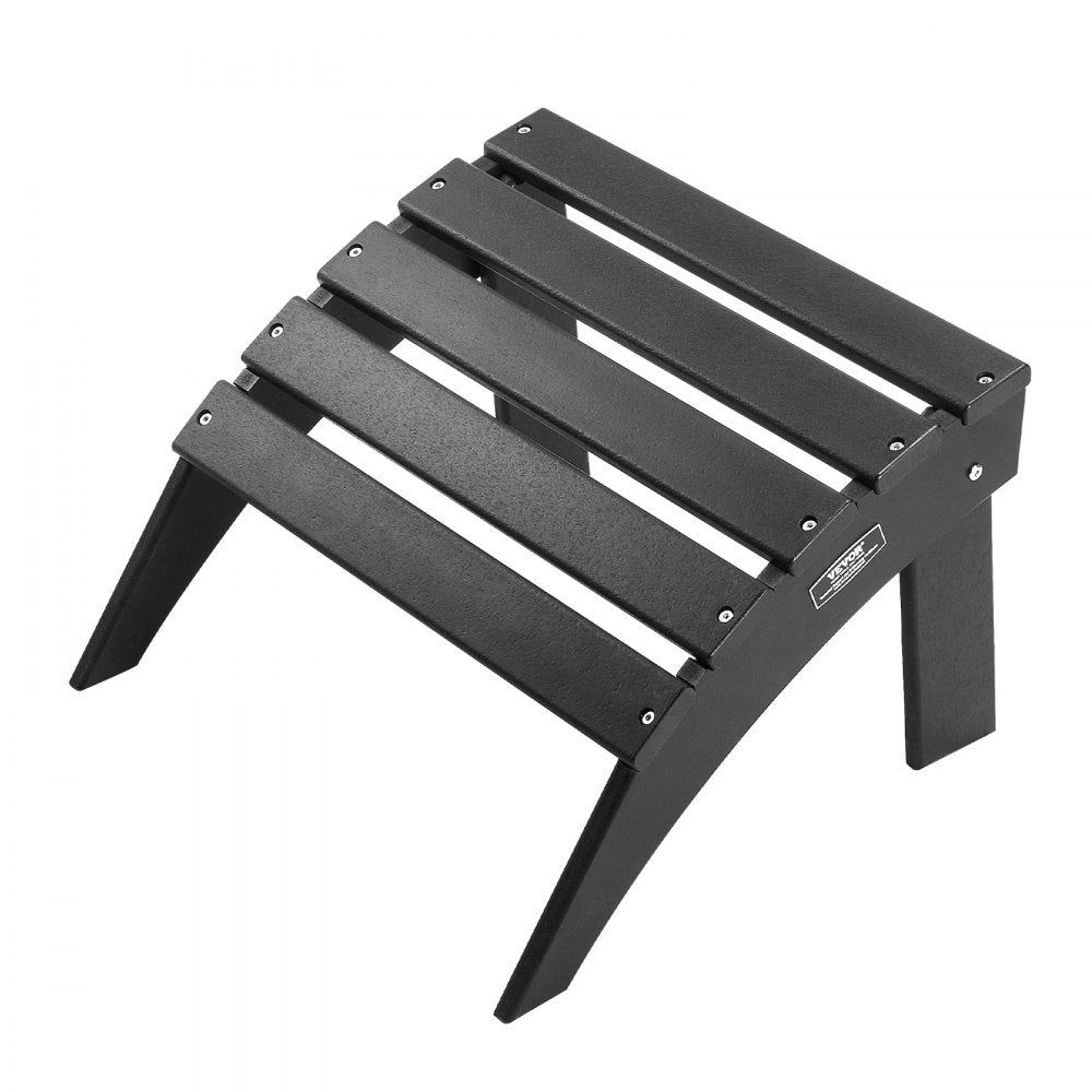 Adirondack Ottoman 47.5L x 50W x 33H cm HDPE Folding Footrest Black