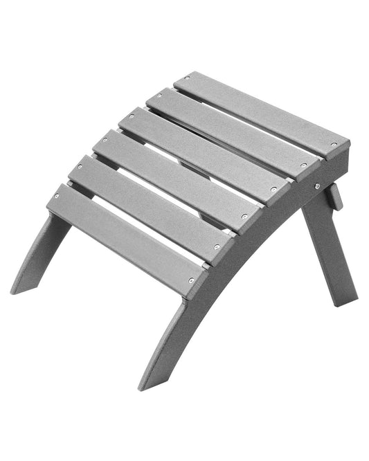 VEVOR Adirondack Ottoman 54.7L x 48W x 37.7H cm HDPE Folding Footrest Gray