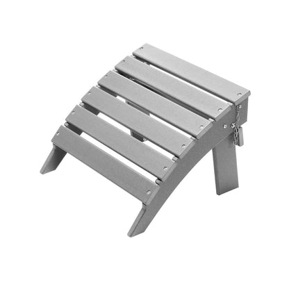 Adirondack Ottoman 43L x 48W x 33H cm HDPE Folding Footrest Gray