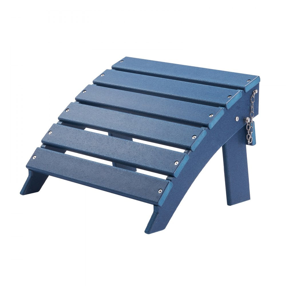Adirondack Ottoman, 40L x 48W x 33H cm HDPE Plastic Folding Adirondack Ottoman, Weather-Resistant Foot Rest for Adirondack Chair, Widely Used for Outside Porch Pool Lawn Backyard, Blue