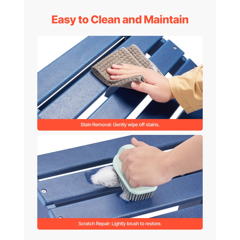 Adirondack Ottoman 47.5L x 48W x 35H cm HDPE Folding Footrest Blue