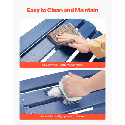 Adirondack Ottoman 47.5L x 48W x 35H cm HDPE Folding Footrest Blue