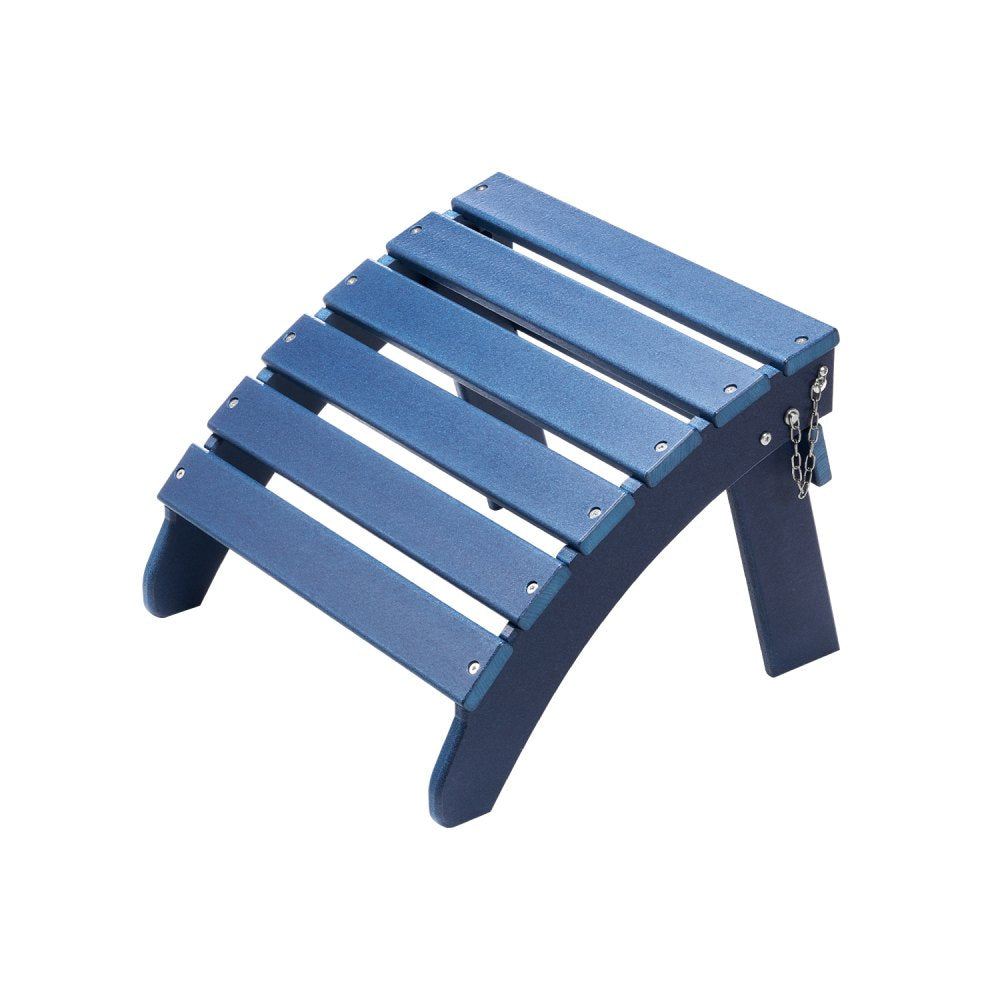 Adirondack Ottoman 47.5L x 48W x 35H cm HDPE Folding Footrest Blue