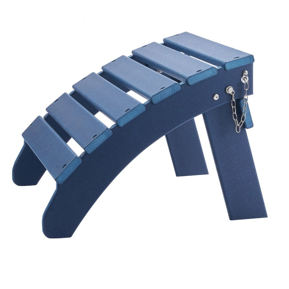 Adirondack Ottoman 47.5L x 48W x 35H cm HDPE Folding Footrest Blue