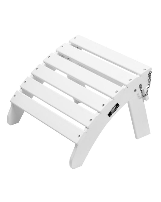 VEVOR Adirondack Ottoman 45L x 50W x 35H cm HDPE Folding Footrest White