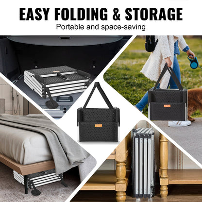 Folding 4-Step Aluminum Dog Stairs for Cars, Supports up to 113 kg, Adjustable Height