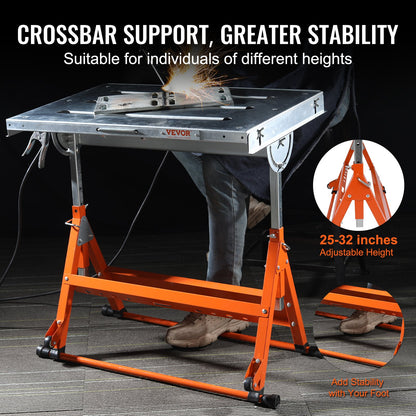 VEVOR Welding Table 30" x 20", 400lbs Load Capacity Steel Welding Workbench Table