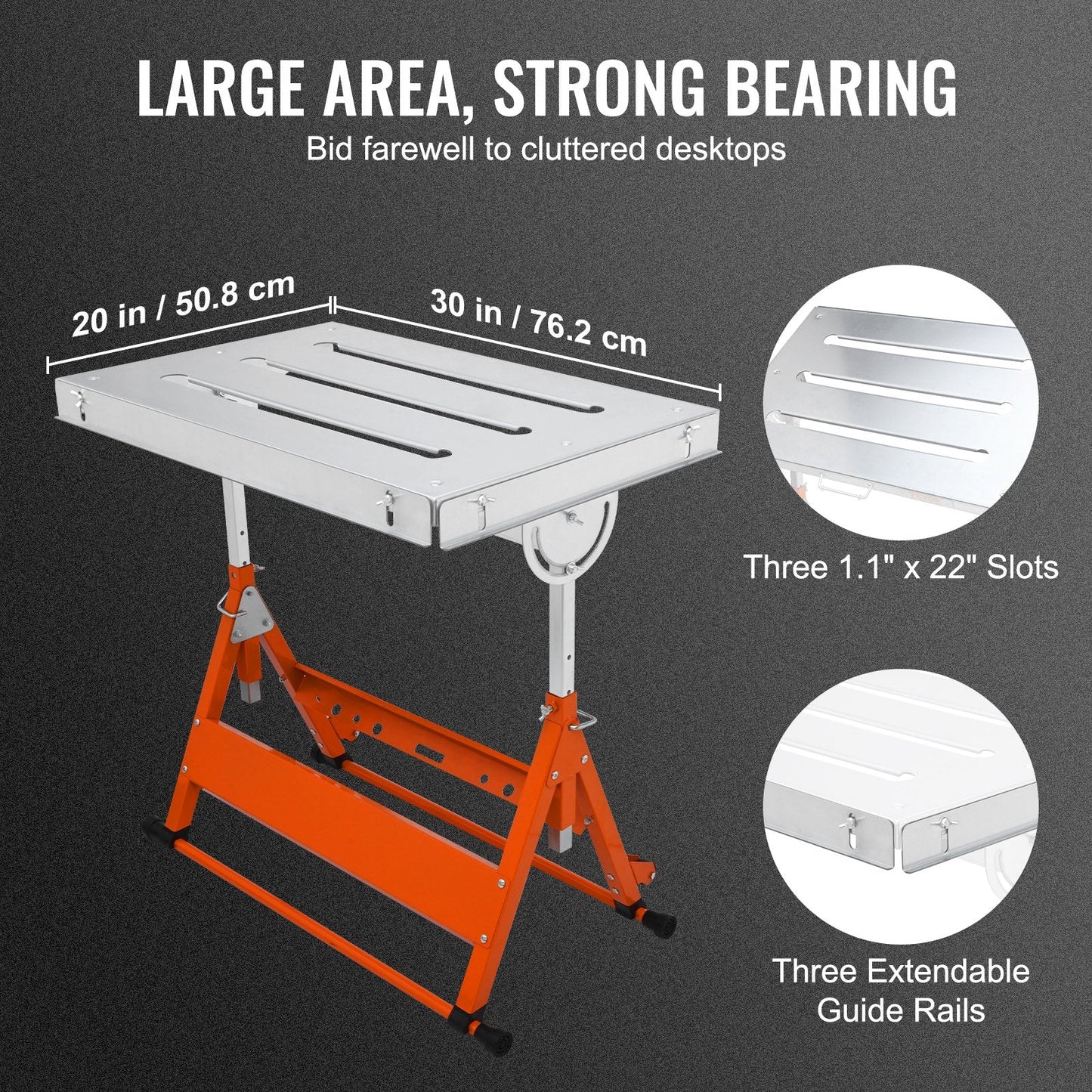 Adjustable Steel Welding Workbench with Wheels, 180kg Load, 3 Tilt Angles