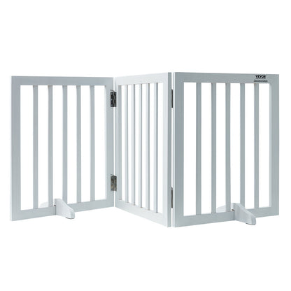 VEVOR Free Standing Dog Gate, 24" H x 60" W Freestanding Pet Gate, 3 Panels Foldable