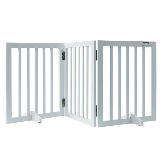 VEVOR Free Standing Dog Gate, 24" H x 60" W Freestanding Pet Gate, 3 Panels Foldable