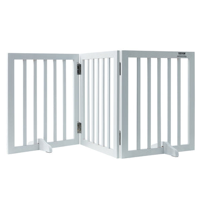 Foldable Pet Gate with 3 Panels, 0.6m H x 1.5m W, Indoor Use, White