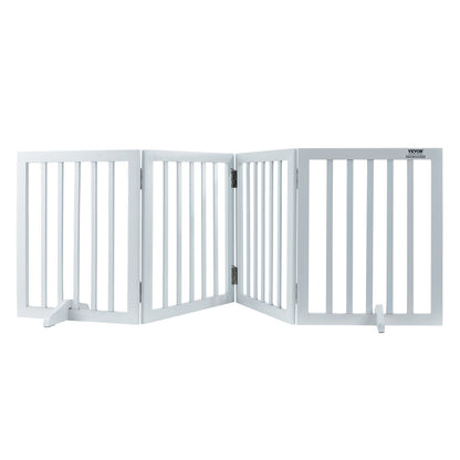 VEVOR Free Standing Dog Gate, 24" H x 80.3" W Freestanding Pet Gate, 4 Panels Foldable