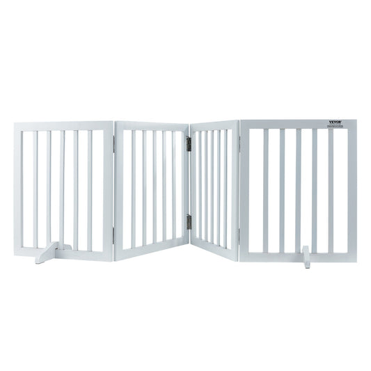 VEVOR Free Standing Dog Gate, 24" H x 80.3" W Freestanding Pet Gate, 4 Panels Foldable