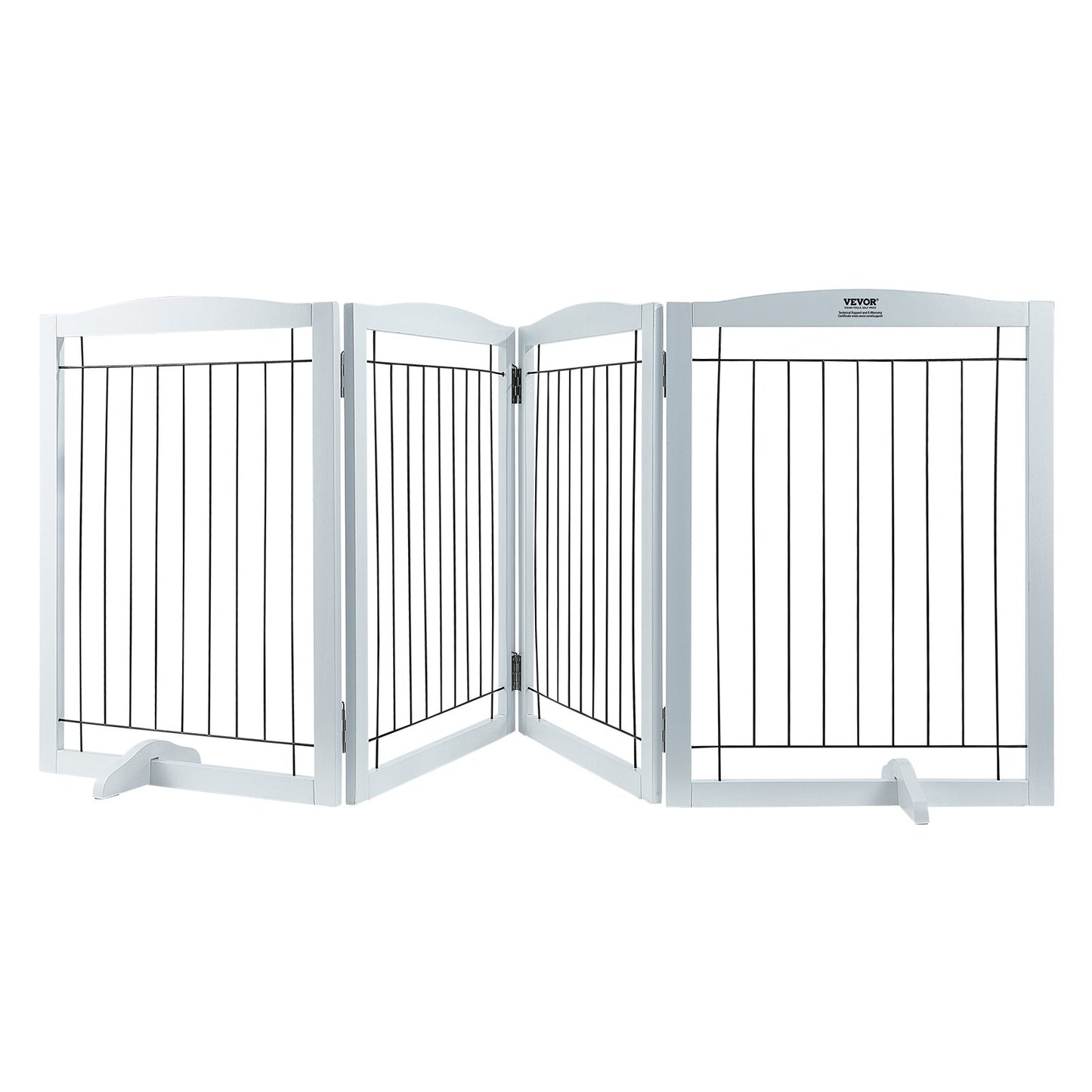VEVOR Free Standing Dog Gate, 32" H x 96.5" W Freestanding Pet Gate, 4 Panels Foldable