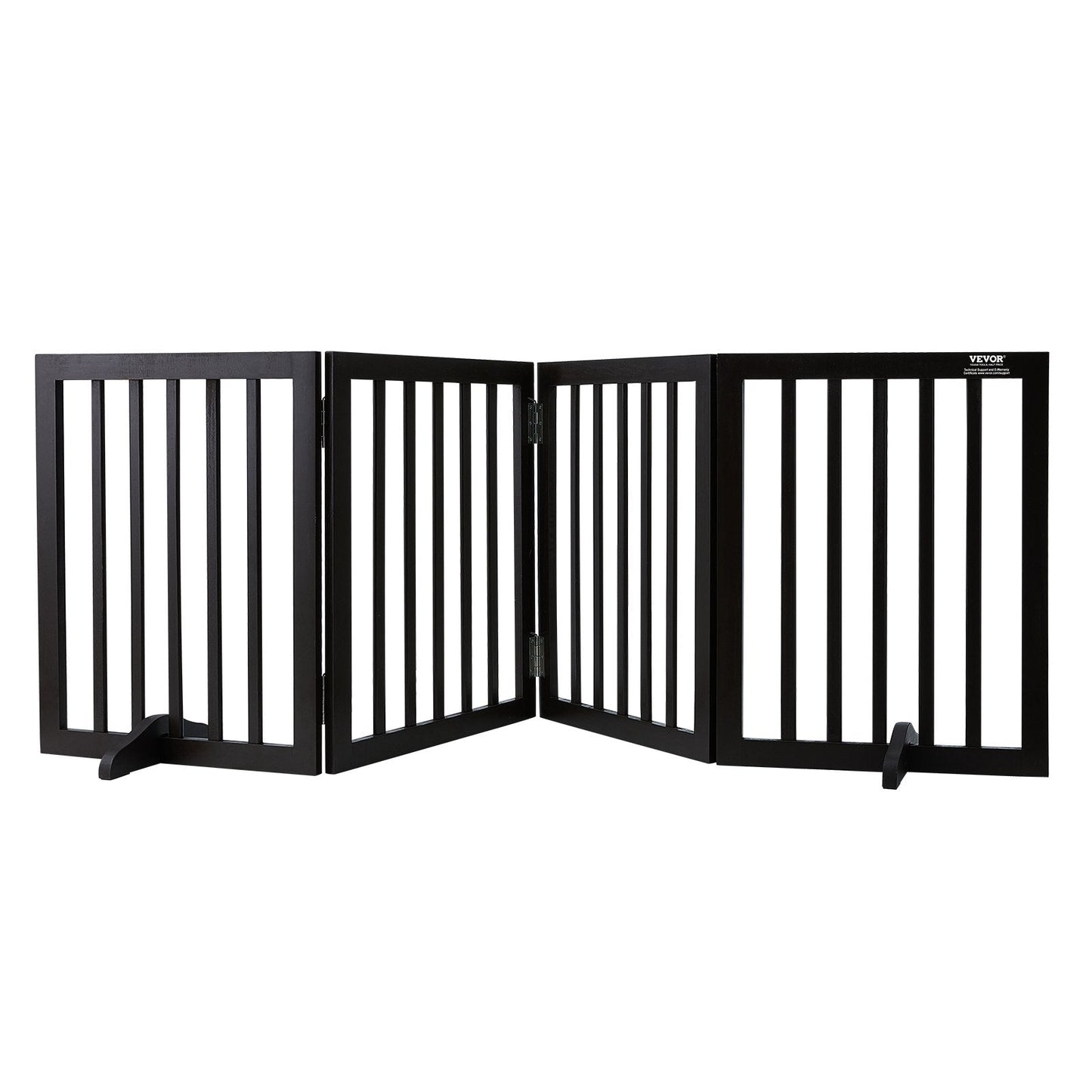Freestanding Foldable Pet Gate, Brown, 0.6 x 2.04 m, Easy Assembly, Waterproof