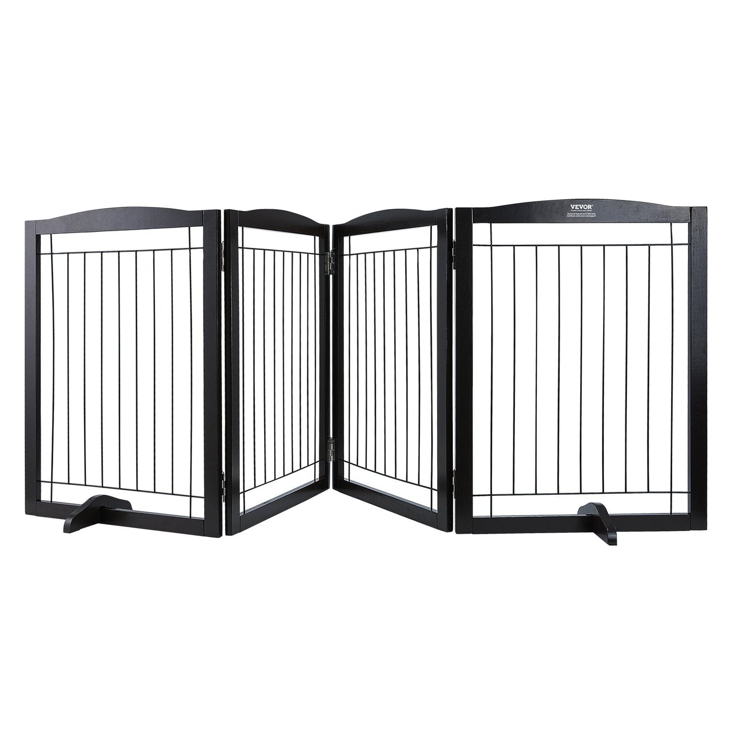 Foldable Brown Pet Gate - 2.45m Freestanding Design, Easy Assembly, Waterproof